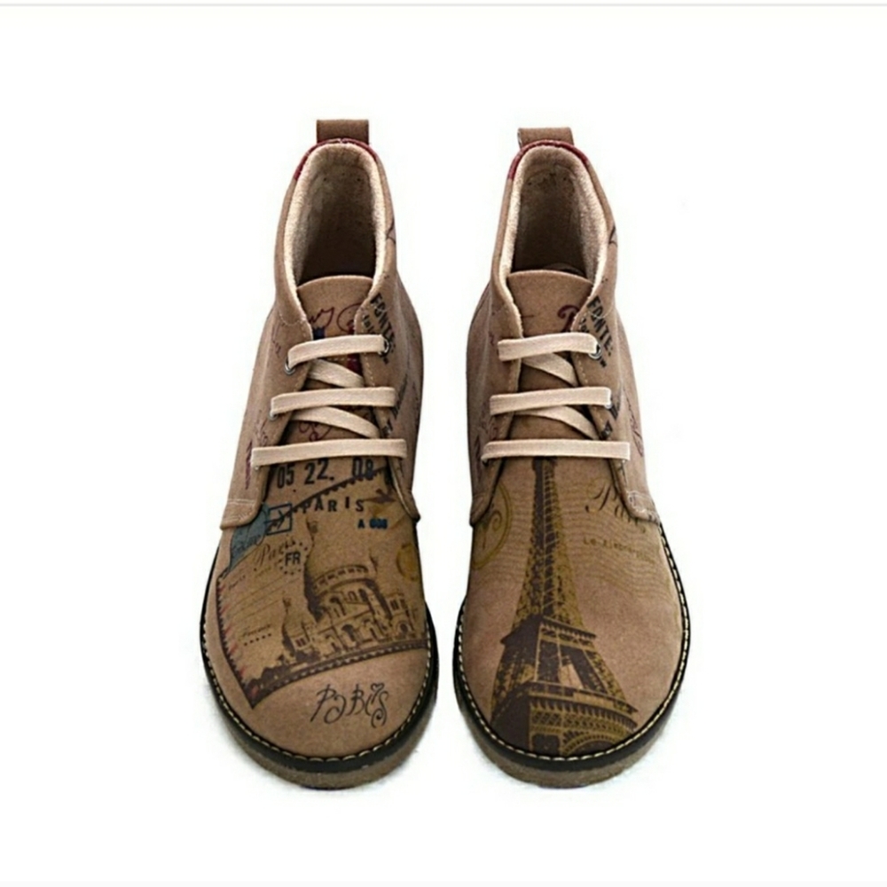 Women's Goby Eiffel Tower Ankle Boots Tan Size 12